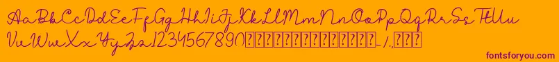 Reysha-fontti – violetit fontit oranssilla taustalla