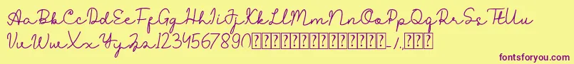 Reysha Font – Purple Fonts on Yellow Background