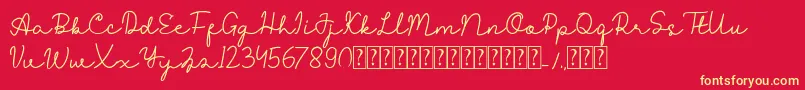 Reysha Font – Yellow Fonts on Red Background