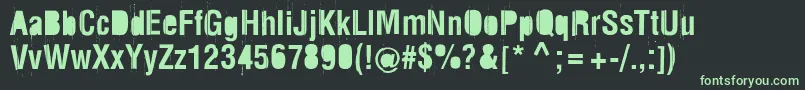 rez-fontti – vihreät fontit mustalla taustalla