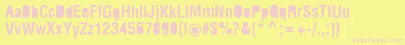 rez Font – Pink Fonts on Yellow Background