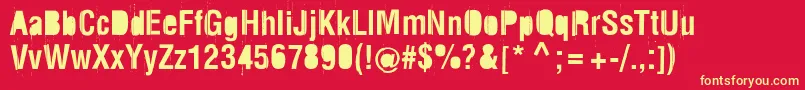 rez Font – Yellow Fonts on Red Background