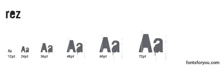 Размеры шрифта Rez (138622)