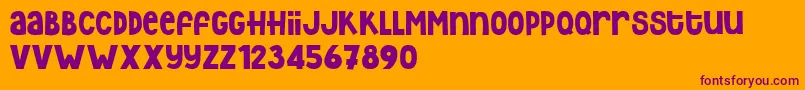 Rezdone-Schriftart – Violette Schriften auf orangefarbenem Hintergrund