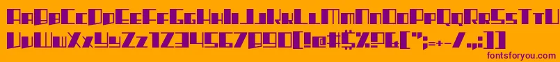 Rhapsodies Font – Purple Fonts on Orange Background