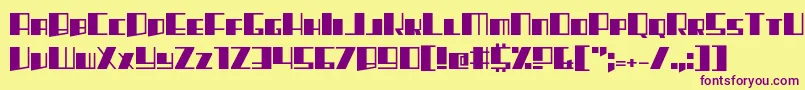 Rhapsodies Font – Purple Fonts on Yellow Background