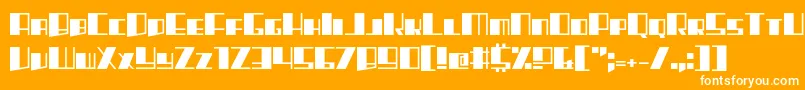 Rhapsodies-Schriftart – Weiße Schriften auf orangefarbenem Hintergrund