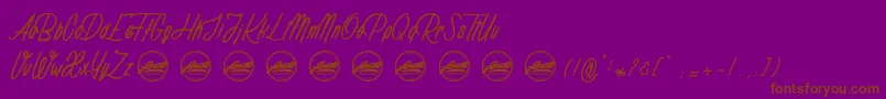 Шрифт Rhapsodize PersonalUseOnly – коричневые шрифты на фиолетовом фоне
