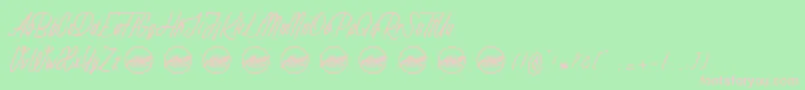 Rhapsodize PersonalUseOnly Font – Pink Fonts on Green Background