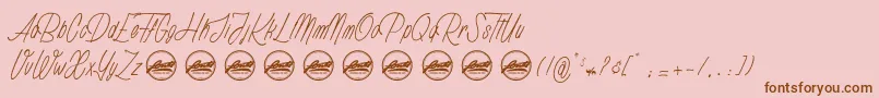 Rhapsodize Slim PersonalUseOnly Font – Brown Fonts on Pink Background