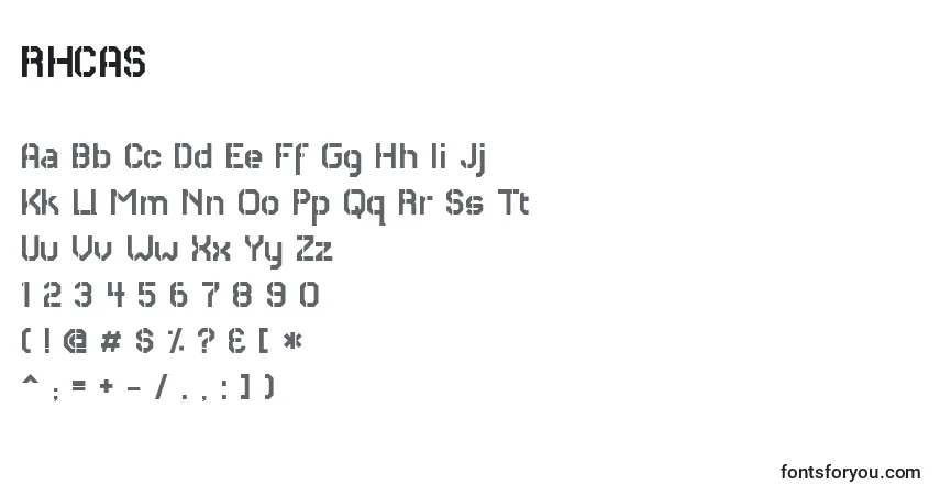 A fonte RHCAS    (138628) – alfabeto, números, caracteres especiais