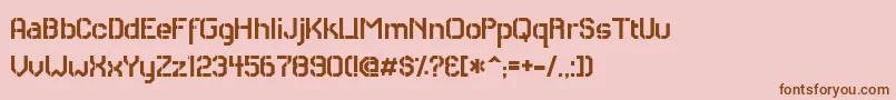 フォントRHCAS    – ピンクの背景に茶色のフォント