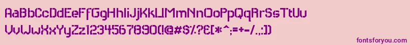 フォントRHCAS    – ピンクの背景に紫のフォント