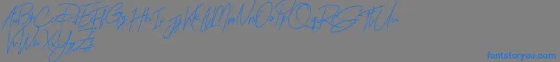 Rhesmanisa Demo Font – Blue Fonts on Gray Background