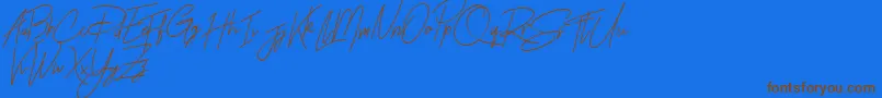 Rhesmanisa Demo Font – Brown Fonts on Blue Background