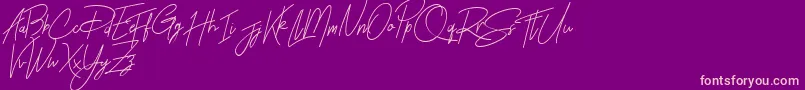 Rhesmanisa Demo Font – Pink Fonts on Purple Background