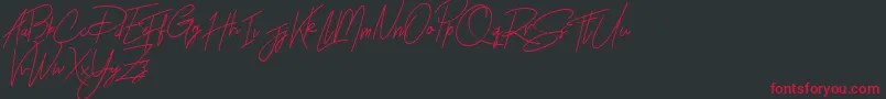 Rhesmanisa Demo-Schriftart – Rote Schriften auf schwarzem Hintergrund