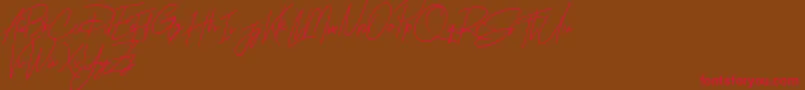 Rhesmanisa Demo Font – Red Fonts on Brown Background