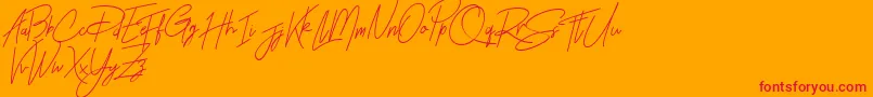 Rhesmanisa Demo Font – Red Fonts on Orange Background
