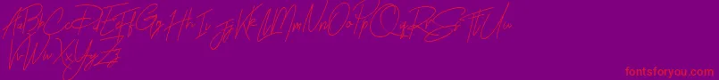 Rhesmanisa Demo Font – Red Fonts on Purple Background
