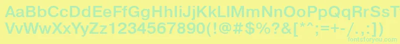 フォントPragmaticalightattBold – 黄色い背景に緑の文字