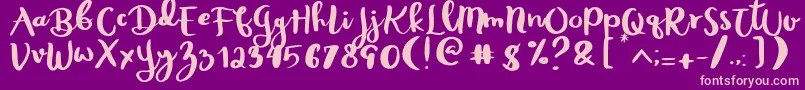 Rheydo Regular Font – Pink Fonts on Purple Background