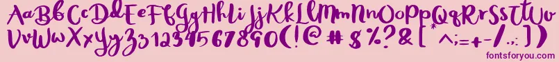 Rheydo Regular Font – Purple Fonts on Pink Background