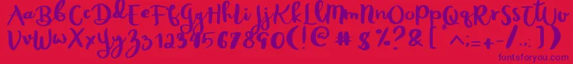 Rheydo Regular Font – Purple Fonts on Red Background