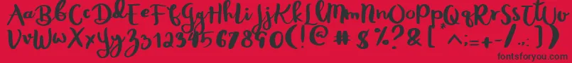 フォントRheydo Regular – 赤い背景に黒い文字