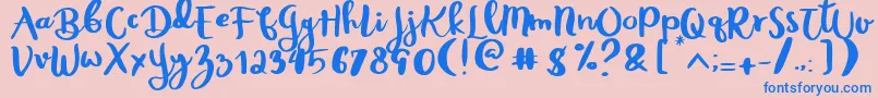 Rheydo Regular Font – Blue Fonts on Pink Background