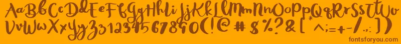 Rheydo Regular Font – Brown Fonts on Orange Background