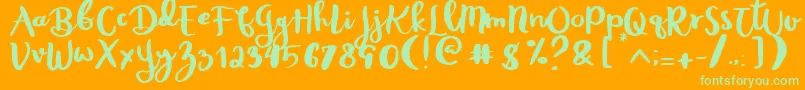 Rheydo Regular Font – Green Fonts on Orange Background