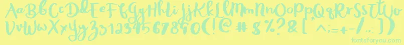 Rheydo Regular Font – Green Fonts on Yellow Background