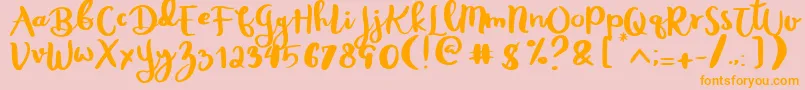 Police Rheydo Regular – polices orange sur fond rose