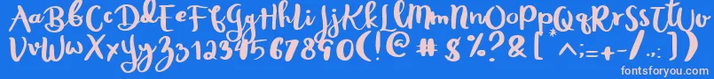 Rheydo Regular Font – Pink Fonts on Blue Background