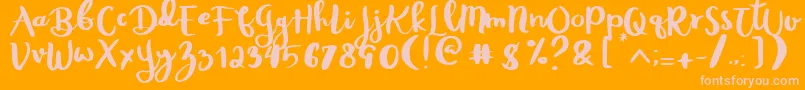 Rheydo Regular Font – Pink Fonts on Orange Background