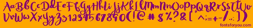 Rheydo Regular Font – Purple Fonts on Orange Background