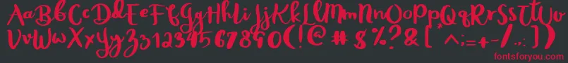 Rheydo Regular Font – Red Fonts on Black Background