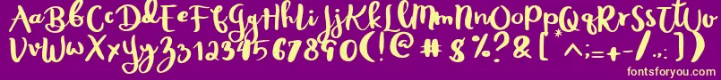 Rheydo Regular Font – Yellow Fonts on Purple Background