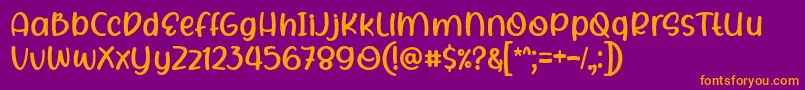 Czcionka Rhigen Font by 7NTypes – pomarańczowe czcionki na fioletowym tle