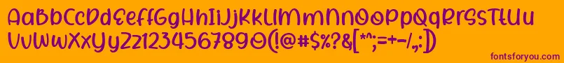 Czcionka Rhigen Font by 7NTypes – fioletowe czcionki na pomarańczowym tle