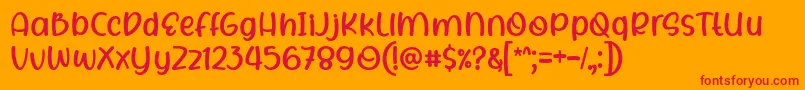 Rhigen Font by 7NTypes Font – Red Fonts on Orange Background