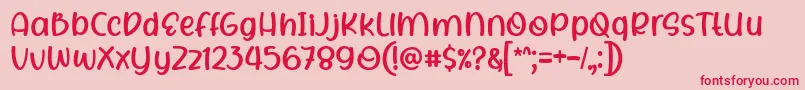 Rhigen Font by 7NTypes Font – Red Fonts on Pink Background