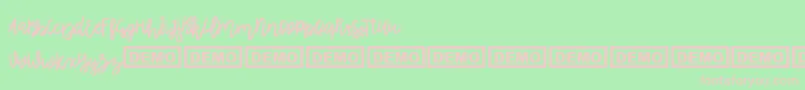 フォントRhiner – 緑の背景にピンクのフォント