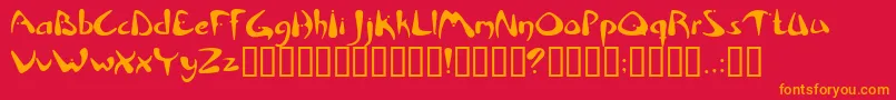 RHINO    Font – Orange Fonts on Red Background