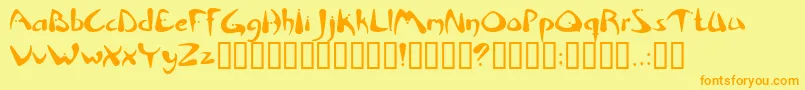 RHINO    Font – Orange Fonts on Yellow Background