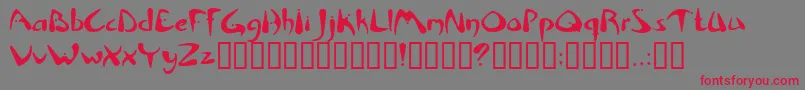 フォントRHINO    – 赤い文字の灰色の背景