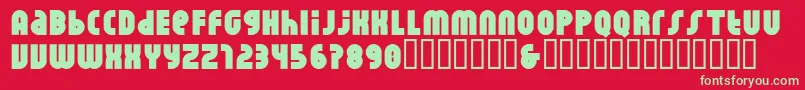 フォントRhino Pata – 赤い背景に緑の文字