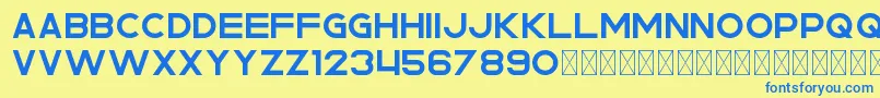 Rhino PersonalUse Font – Blue Fonts on Yellow Background