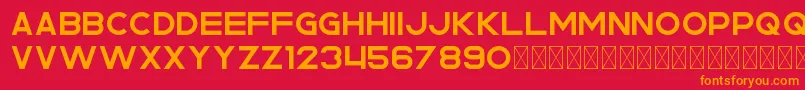 Шрифт Rhino PersonalUse – оранжевые шрифты на красном фоне